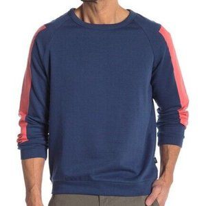 Onia Dave Raglan Sleeve Crew Neck Sweatshirt M Blue